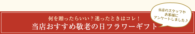 何を贈ったらいい?迷ったときはコレ!当店おすすめ敬老の日フラワーギフト