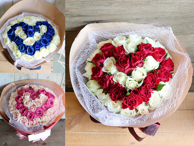 ラウンドinハート花束