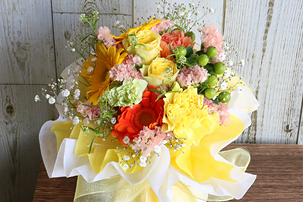 バラ ガーベラ 花瓶不要 花束