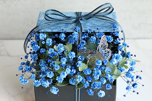 BOXアレンジ 染色 カスミソウ